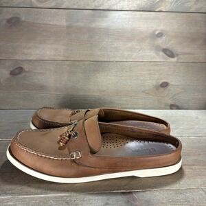 ll bean womens size 8.5 shoes brown leather tassel boat comfort loafers